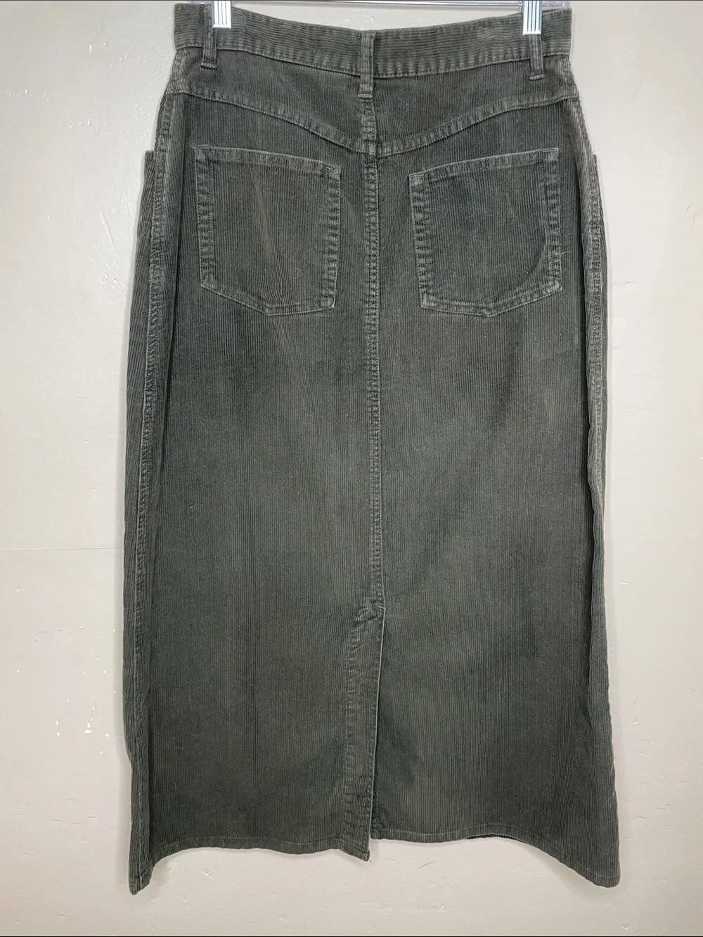 EDDIE BAUER VTG Green Corduroy Earthy Gorpcore Grunge Modest Women’s Skirt 10